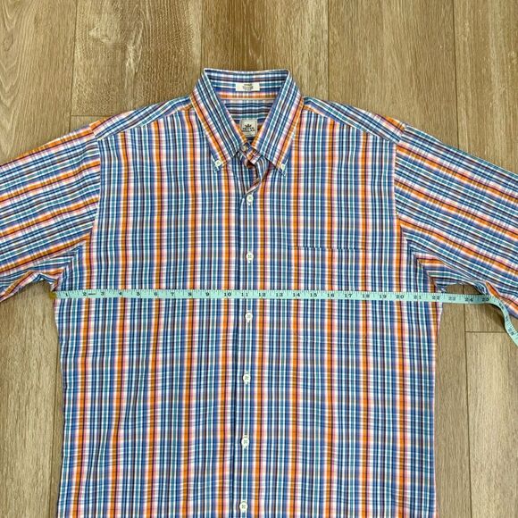 PETER MILLAR Men's Medium Plaid Button Down Short Sleeve Sport Shirt Multicolor - Picture 7 of 8